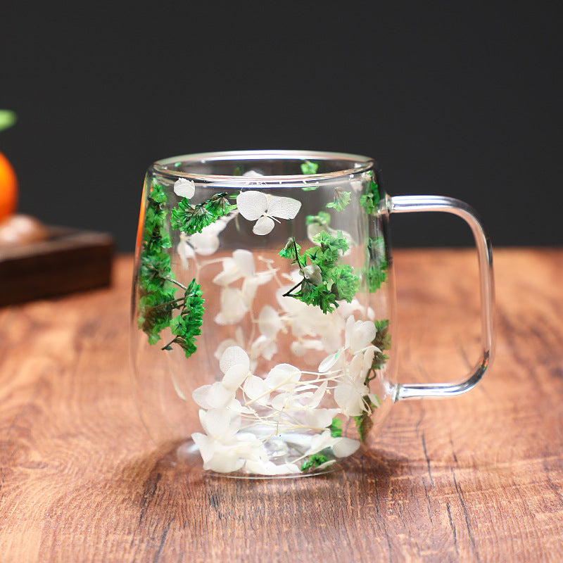Transparent Flower Tea Cup