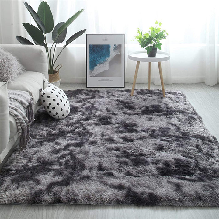 Luxurious Dark Grey Shag Area Rug - Soft Fluffy Indoor Carpet for Living Room, Dorm, or Nursery - Non-Slip 5x8 Plush Floor Decor