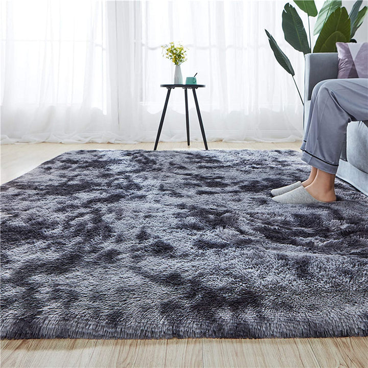 Luxurious Dark Grey Shag Area Rug - Soft Fluffy Indoor Carpet for Living Room, Dorm, or Nursery - Non-Slip 5x8 Plush Floor Decor