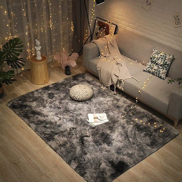 Luxurious Dark Grey Shag Area Rug - Soft Fluffy Indoor Carpet for Living Room, Dorm, or Nursery - Non-Slip 5x8 Plush Floor Decor