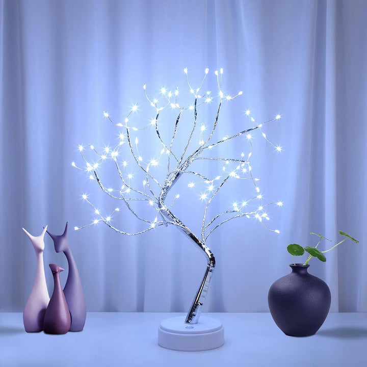 Stunning 20" LED Bonsai Tree Lamp - 108 Pure White Fairy Lights for Home Décor, Weddings, and Living Room Ambiance