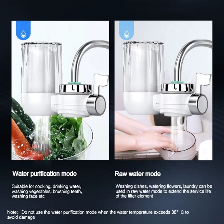 Washable Tap Faucet Water Filter - Removable Kitchen Purifier for Clean Drinking Water