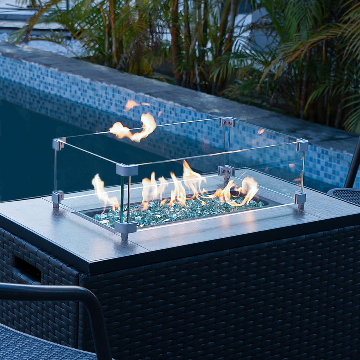 Enhance Your Outdoor Oasis with 10 lbs of Stunning Caribbean Blue Fire Pit Glass for Propane Fire Pits & Gas Fireplaces