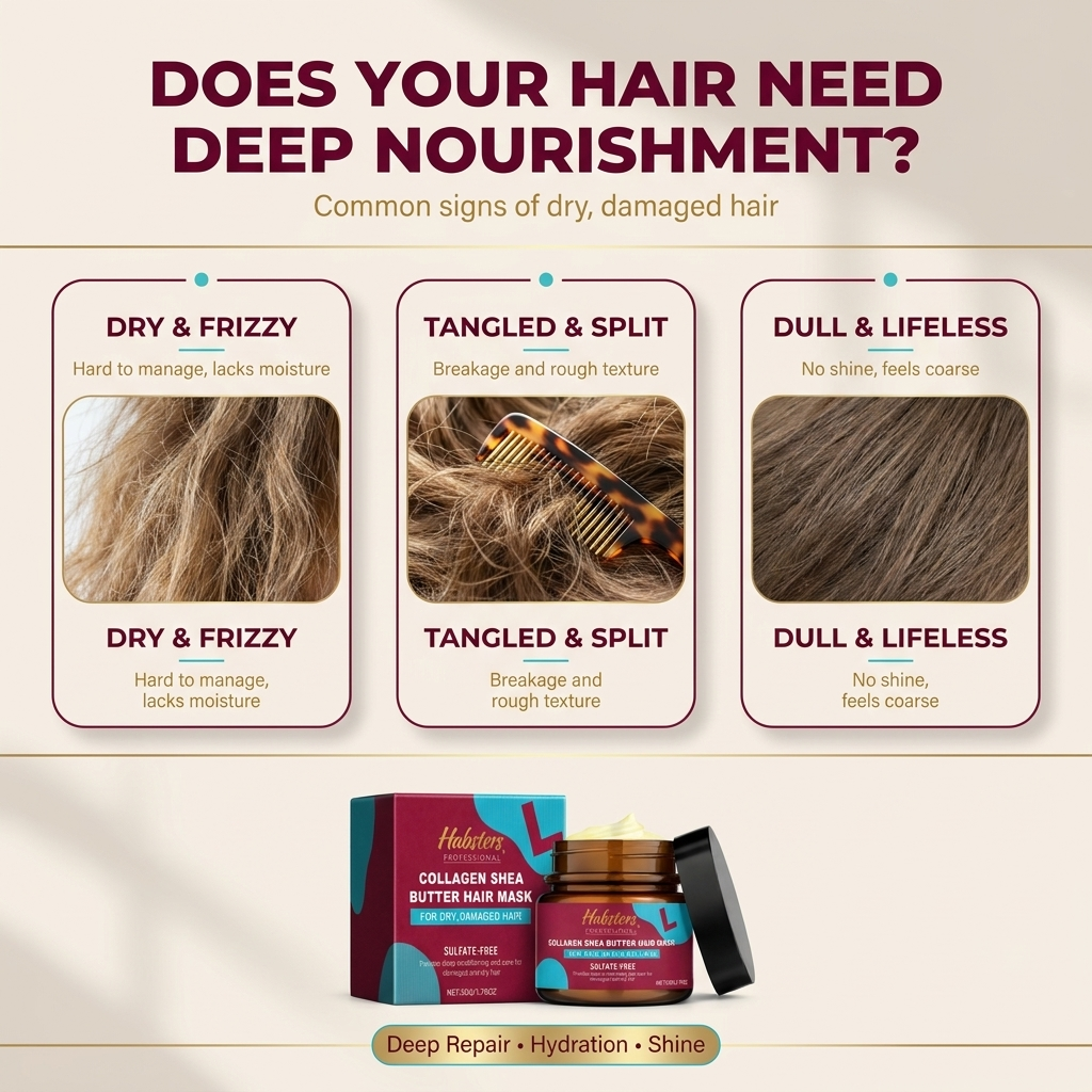 Collagen Shea Butter Hair Mask | Deep Repair for Dry, Frizzy Hair