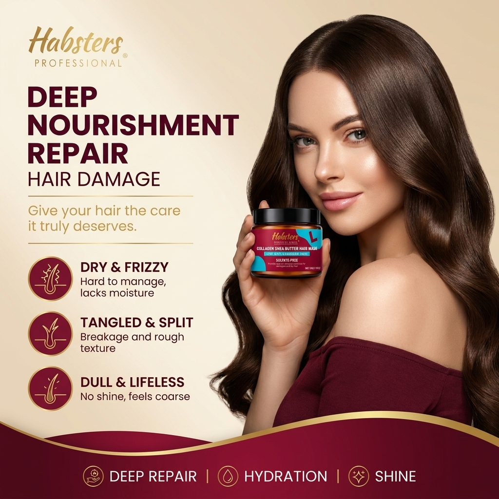 Collagen Shea Butter Hair Mask | Deep Repair for Dry, Frizzy Hair